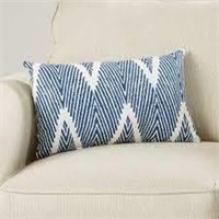 Blue / White Cherita Cotton Lumbar Pillow