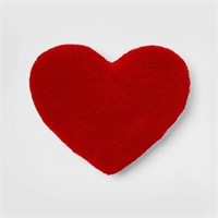 Fluffy Red Heart Decorative Pillow SET OF 2