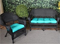 Outdoor Solid Teal 3 Piece Cushion Set