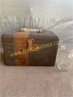 Vintage overnight makeup suitcase