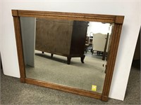Vintage oak wall mirror