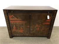 Asian style paint decorated serving bar