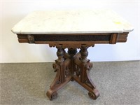 Victorian walnut marble top table