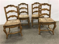 Set of 4 Guy Chaddock rush seat chairs