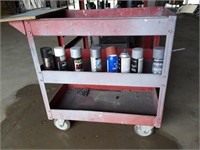 Rolling cart with contents