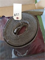 Nylon tie down strap with hook