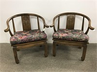 Pair of Chinese open arm chairs