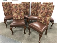 6 Henredon leather dining chairs