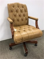 Ethan Allen Tufted executive leather office chair
