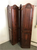 Four panel hinged wooden room divider