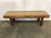 Butcher block style bench