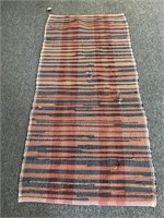 Small hand knotted throw rug