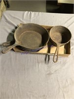 CAST IRON (RUSTED)--SKILLETS, PAN
