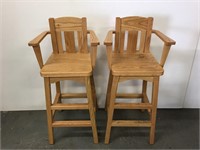 2 oak armchairs