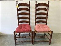 Pair of modern ladder back side chairs