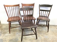 Lot of four antique side chairs