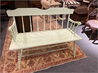 Pine green painted country bench