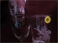 2 Anheuser-Busch Beer Glasses