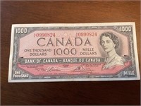 Coins/Currency 1954 $1000. CAD, Lawson/Bouey