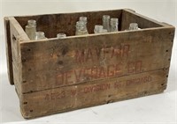 Vintage Mayfair Beverage Co. Soda Crate W/ 14
