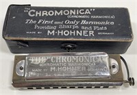 Early M Hohner Chromonica Harmonica In Original