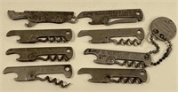 Lot Of Early Advertising Bottle Openers
