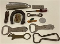 Lot Of Antique Advertising Bottle Openers & More