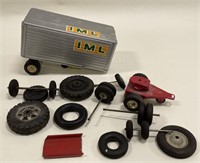Vintage Tin Toy IML Truck Trailer Wheels & More