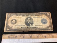 Series of 1914 Large $5 Federal Reserve Note