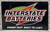 4ft Interstate Batteries Embossed Metal Sign