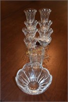 Crystal bowl and 9 pieces of crystal stemware.