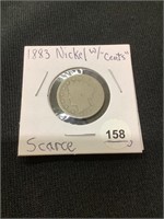 1883 V Nickel w/ “Cents”