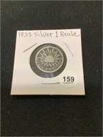 1833 Silver One Reale