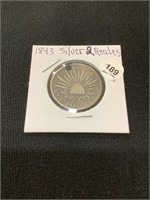 1843 Silver 2 Reales