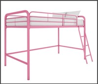 Rosebery Kids Junior Twin Metal Loft Bed in Pink