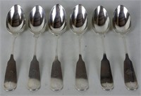 SIX STERLING SILVER DINNER SPOONS