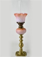 ANTIQUE MOTHER OF PEARL PEG LAMP