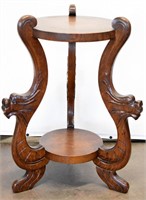 VINTAGE CARVED GRIFFITH PLANT STAND
