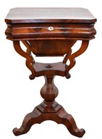 ANTIQUE MAHOGANY SEWING STAND