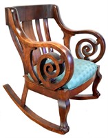 ANTIQUE REGENCY STYLE ROCKING CHAIR