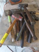 Pile of miscellaneous hammers - contents in