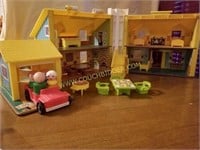 Vintage Playskool  House with Family