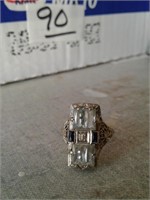 ANTIQUE FILAGREE SILVER COLORED RING