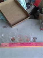 FOUR ROSES & OTHER SHOT GLASSES & 2 COORS MINI