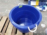 2 large blue buckets