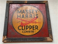 Framed Massey Harris Clipper Combine Logo