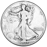 1918-S Walking Half Dollar NICELY CIRCULATED