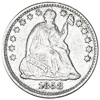 1858 Seated Liberty Half Dime ABOUT UNCIRCULATED