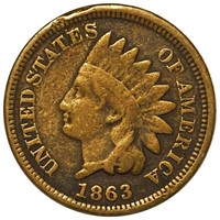 1863 Indian Head Penny NICELY CIRCULATED