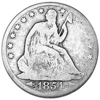 1854 Seated Half Dollar NICELY CIRCULATED